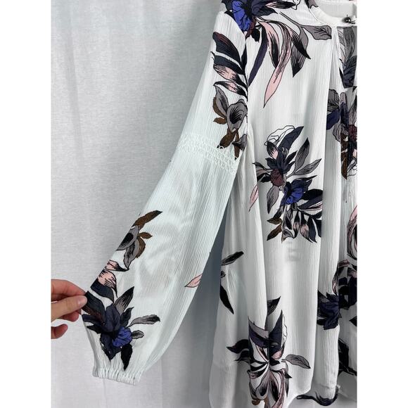 Free People Top Tree Swing Tunic Blouse Floral Boho Hippie Flowy Feminine Girly - Picture 3 of 7